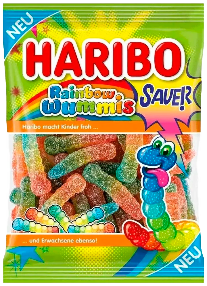 Жевательный мармелад HARIBO Rainbow Wummis Sauer кислые 1 уп. 160 гр.