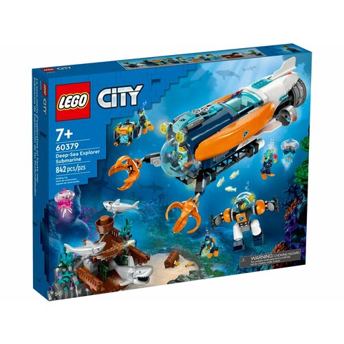 lego lego city пожарно спасательная лодка 144 детали Конструктор Lego City Глубоководная исследовательская подводная лодка 60379