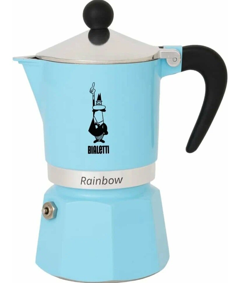 Гейзерная кофеварка Bialetti Rainbow Light Blue на 6 порций 5043