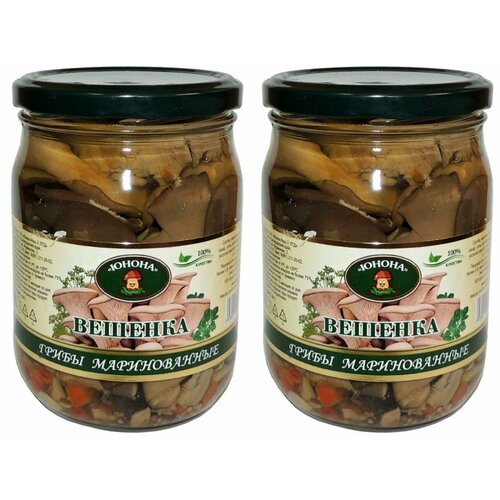 Юнона Грибы маринованные Вешанка, 500 г, 2 шт