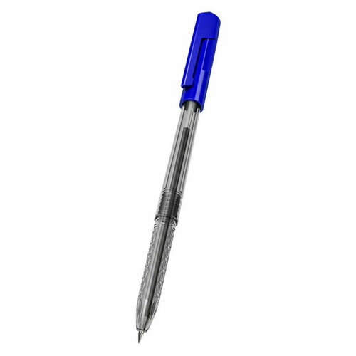Ручка шар. Deli Arrow синяя, 0,7мм, прозрачный корпус