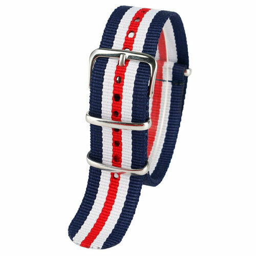 Ремешок , синий, белый ремешок нейлоновый для наручных часов сменный спортивный армейский браслет в стиле нато тканевый браслет для военных часов 20 мм