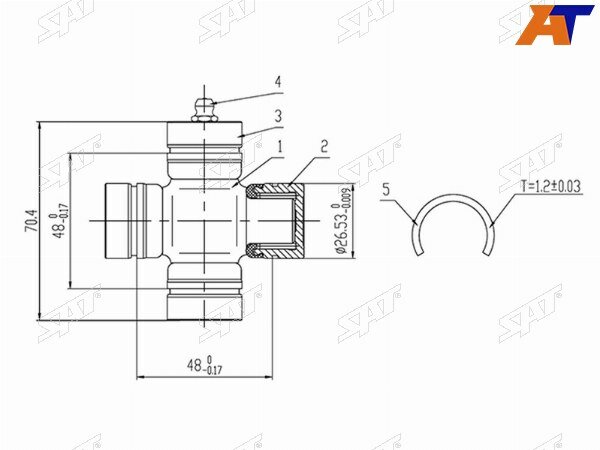 Крестовина HYUNDAI TUCSON 04-10/KIA SPORTAGE 04-10