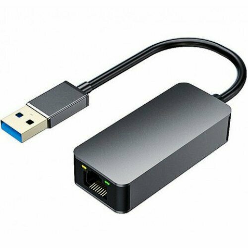 Сетевая карта RJ-45 KS-is KS-714 USB3.0 на LAN Ethernet кабель адаптер RTL8156 - чёрный сетевой кабель ks is usb c rj45 lan gigabit адаптер с usb 3 0 ks 410