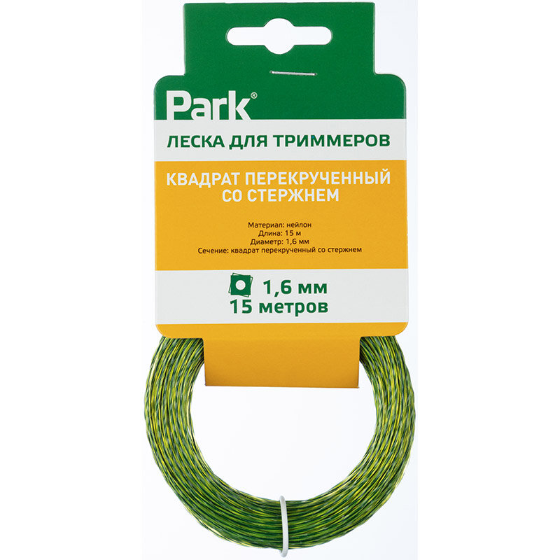 фото Леска для триммеров 1,6 мм*15м (Квадрат перекрученный со стержнем)