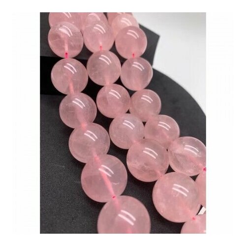 Каменные бусины Розовый кварц шарик гладкий 20 мм длина нити 19 см около 10 бусин 2470₽