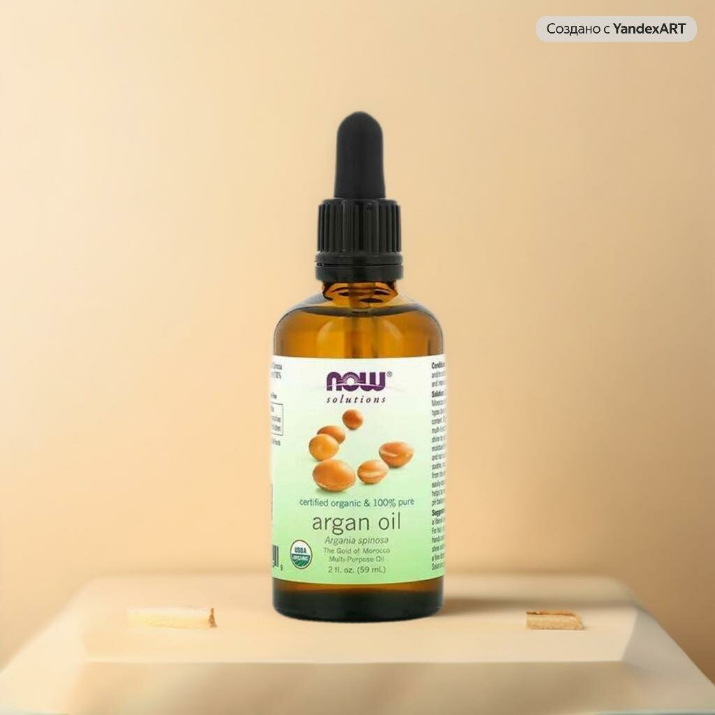 NOW Масло для тела Argan Oil Organic, 59 мл, 270 г