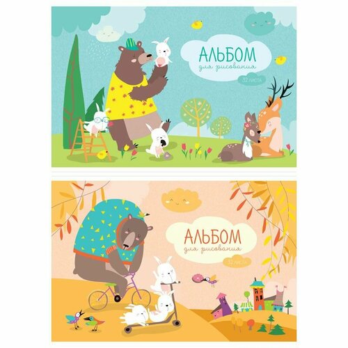 Альбом для рисования 32л, А4, на скрепке ArtSpace Животные. Cute animals (10 шт) блокнот а6 24л на скрепке artspace cute animals 32 штук 342756