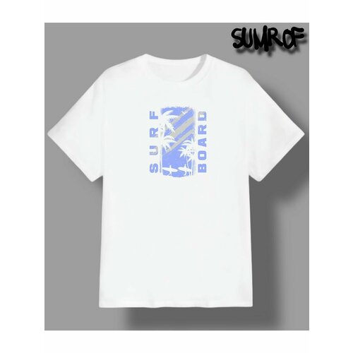 Футболка Zerosell серфинг лето море, размер 5XL, белый мужская футболка серфинг лето море 2xl темно синий