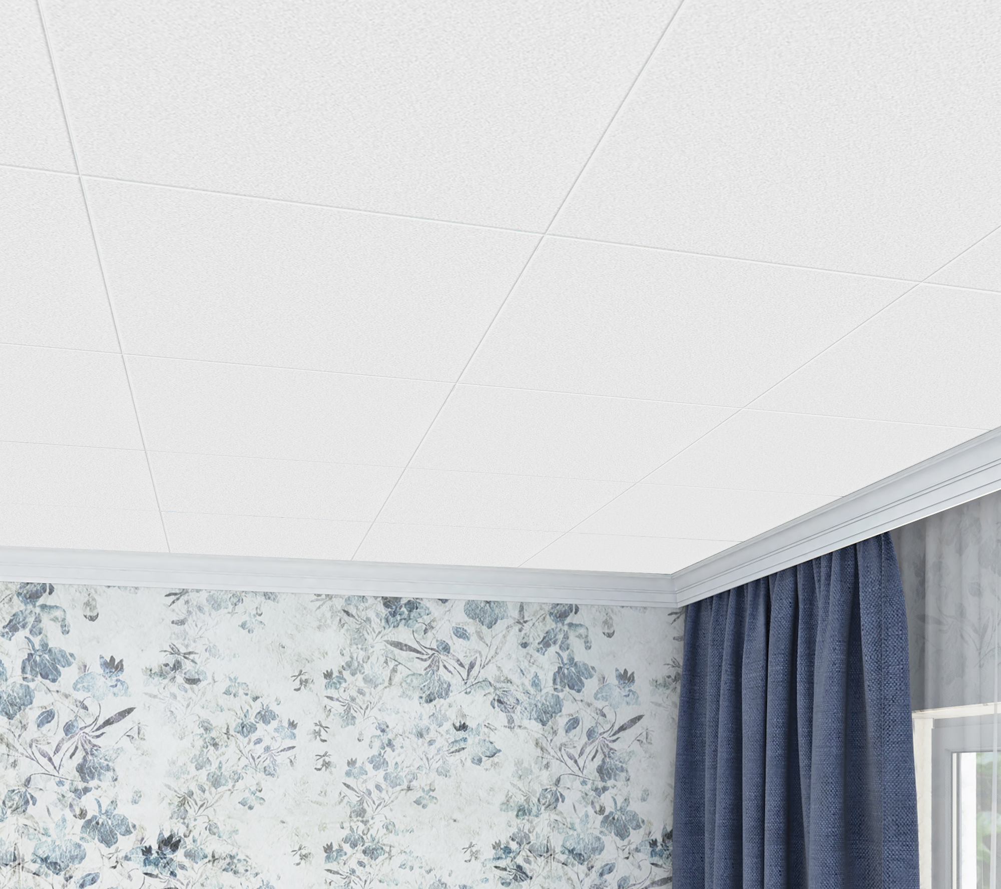 Плитка потолочная экструзионная полистирол белая Format 0102 50 x 50 см 2 м²