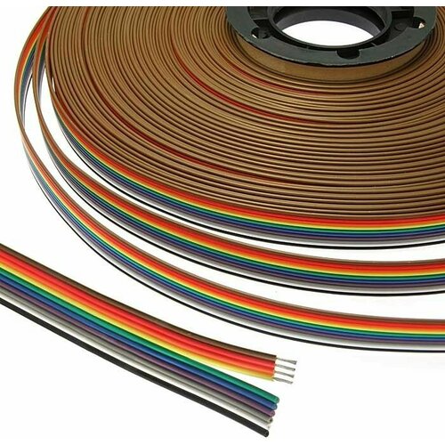 RC-10 Color 24AWG Cu pitch 1.5 mm, Кабель ленточный , 10-проводный, шаг 1.5 мм, сечение 24 AWG, жила CU, изоляция PVC, цвет мультиколор