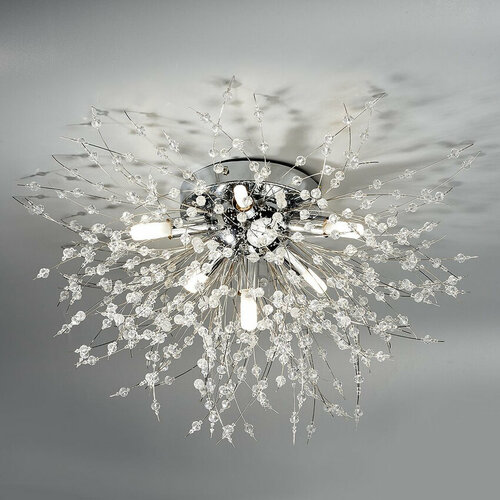 Люстра потолочная одуванчик в серебряном цвете