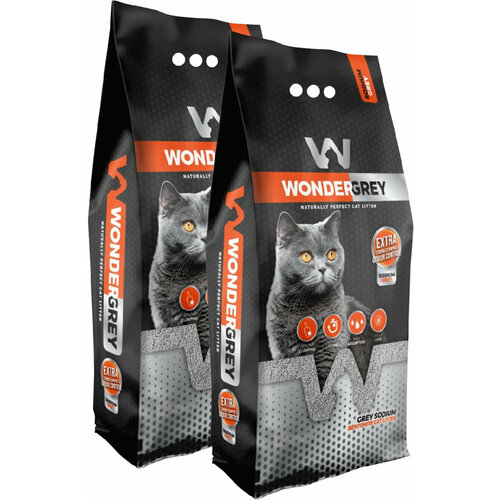 WONDER GREY NATURAL наполнитель комкующийся натриевый для туалета кошек без запаха (5 + 5 кг) чистые лапки – наполнитель комкующийся для туалета кошек 5 5 кг