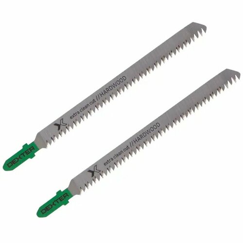 Пилка для электролобзика по дереву Dexter T308BF чистый рез 93 мм 2 шт 666₽
