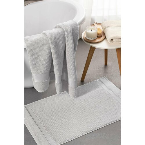 PRIME PRIVE Полотенце-коврик для ног Отилия махровое хлопок 50x80 серый 1 шт 1690₽