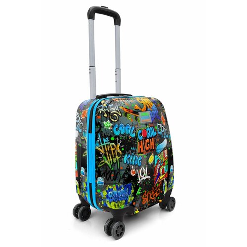 Чемодан  CORAL HIGH, ручная кладь, 33х40х25 см, 2.3 кг, бирюзовый, синий