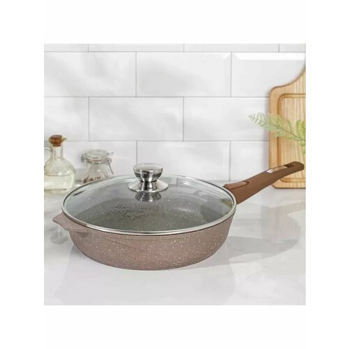 Сковорода Гранит d28 см съёмная ручка стеклянная крыш 5055₽