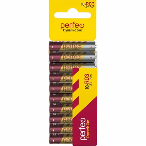 Батарейки Perfeo R03/10SH CARD Dynamic Zinc