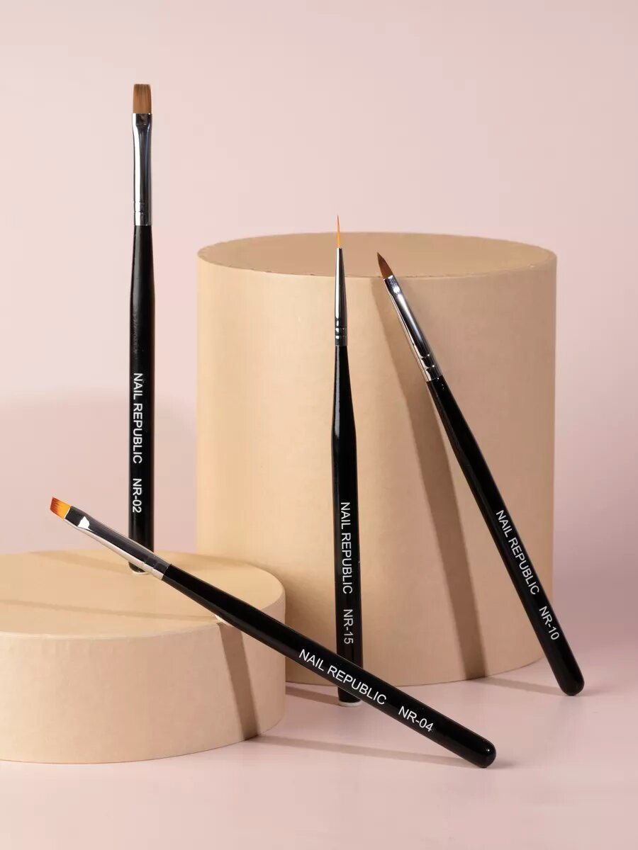 Кисть Nail Republic №11, для геля, с прямым ворсом, синтетика 6 мм — фото 1