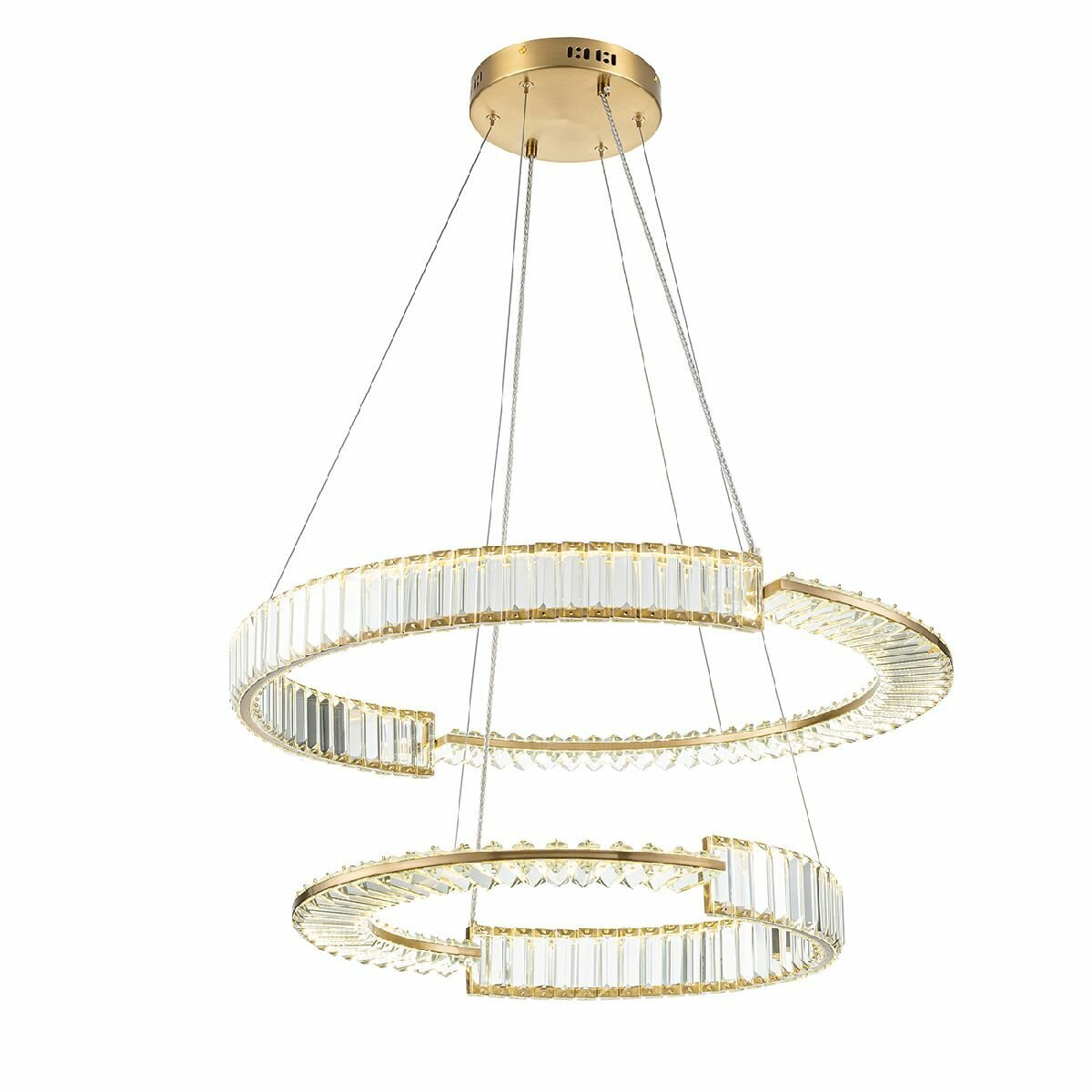 Подвесная люстра Indigo Frizzante V000076L, Светодиодная, LED, Хрусталь/Прозрачный, Металл/Бронза, В большой зал, Модерн, На потолок, Кольцо, Великобритания