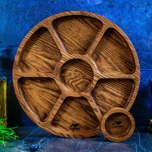 Менажница деревянная круглая 30 см из дуба