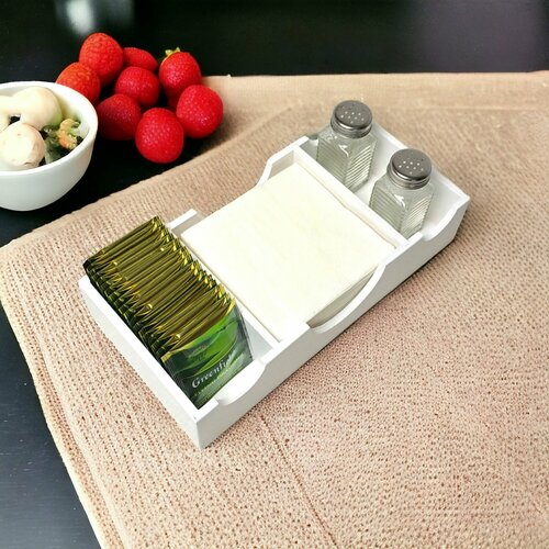 Салфетница органайзер, цвет белый