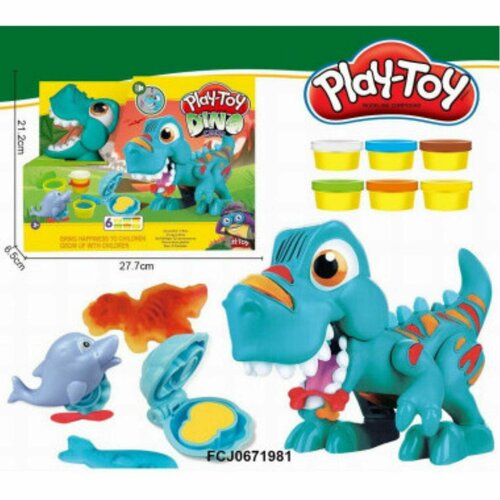 Набор для лепки Динозавр 6 банок пластилина 955₽