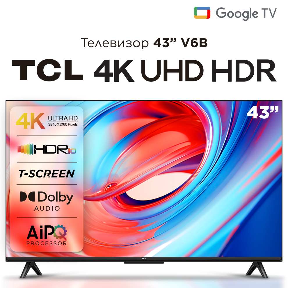 Телевизор TCL 43V6B 43" LED UHD Google TV
