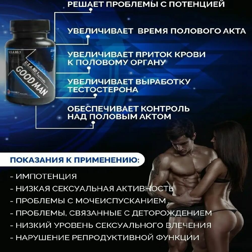 Картинки Препарат Goodman, 60 капсул, для повышения потенции, возбуждающий препарат