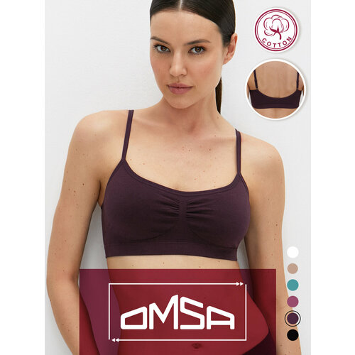 фото Кроп-топ omsa omsa cotton, 1 шт., размер 50, черный