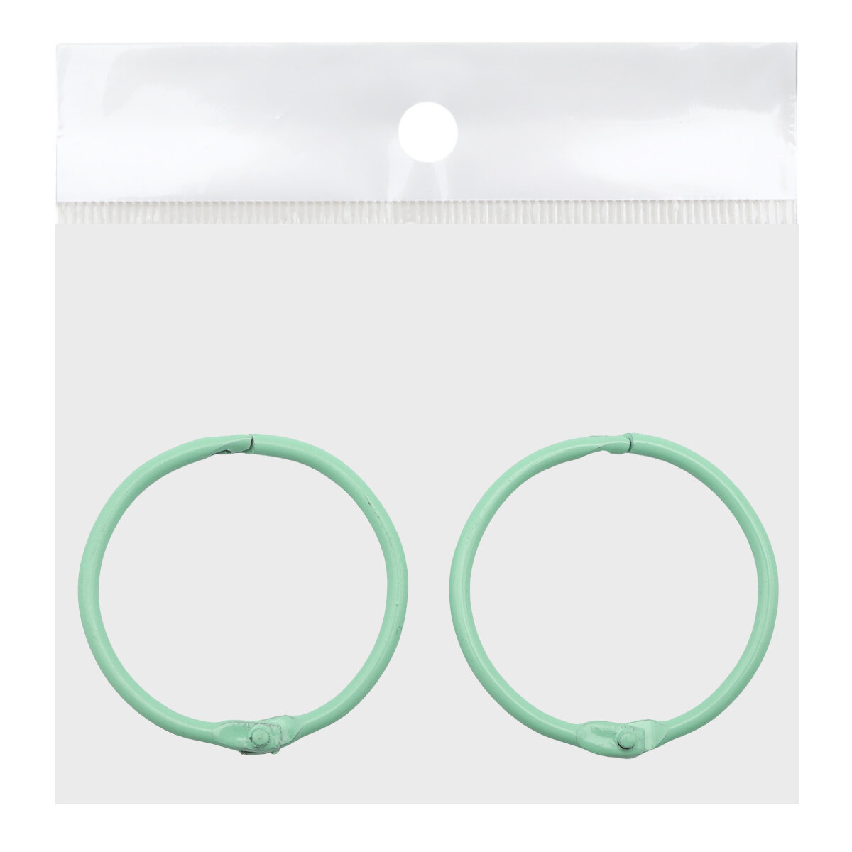 Кольца для альбомов разъемные 3,5 см, 2 шт, металл, Айрис (мята) — фото 1