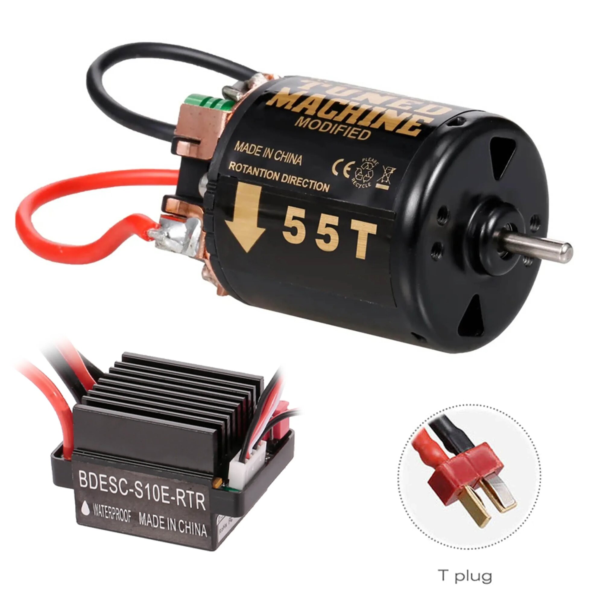 NEEBRC мотор 540 13T-80T для RC автомобиля Wltoys, Черный