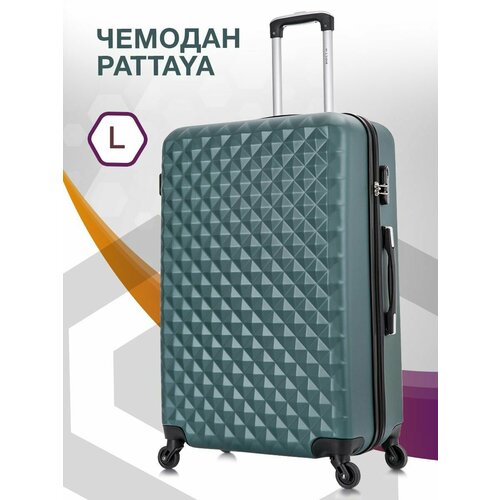 фото Чемодан l'case phatthaya, 93 л, размер l, темно-зеленый