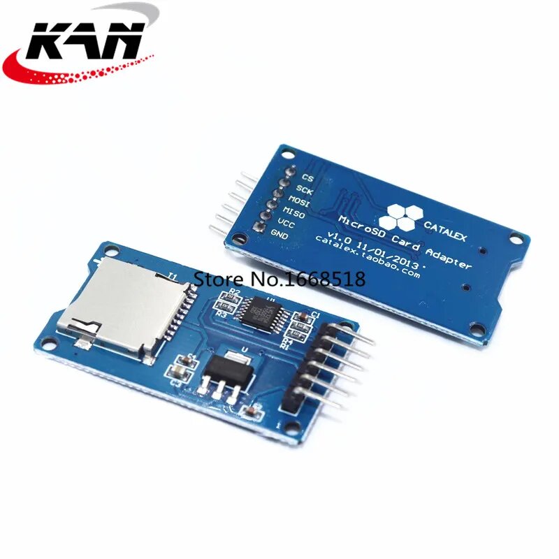 Модуль кардридера Micro SD card mini TF, 1 шт, интерфейсы SPI с чипом преобразователя уровня для arduino