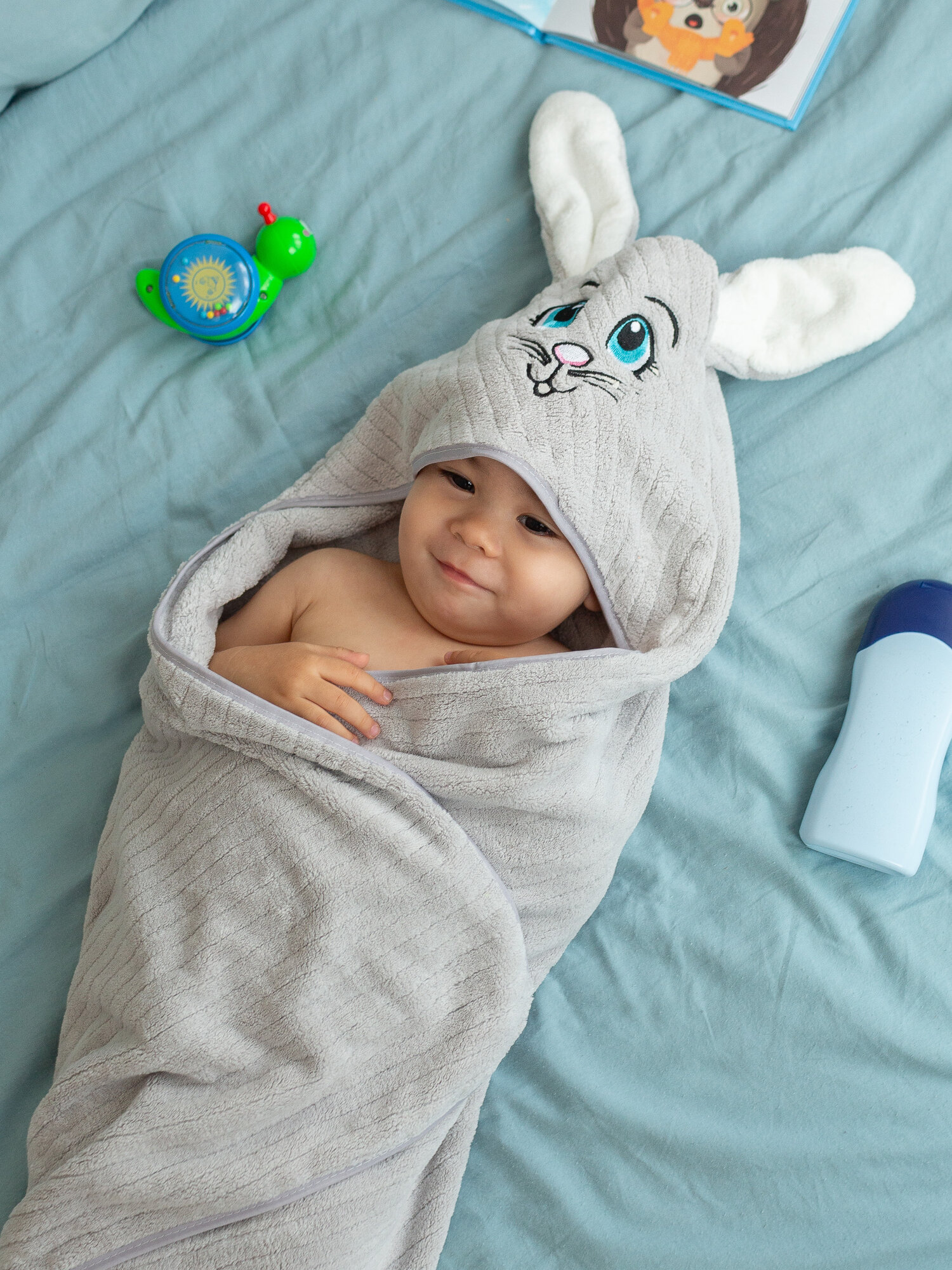 Полотенце Towel Shop, для новорожденных, с капюшоном, мягкое, 80 x 80 см