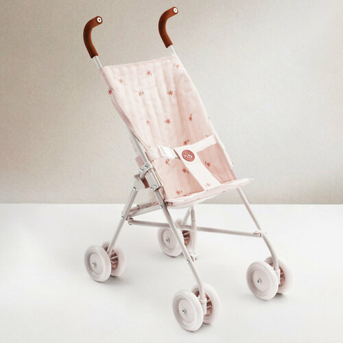 331970 Коляска трость для кукол TWIGLET от Happy Baby игрушечная складная коляска для игрушек розовая с цветами 2799₽