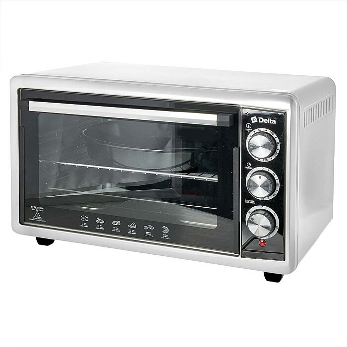 Духовка электрическая Delta D-533, конвекция, 2 противня, решетка, 55 л, белая