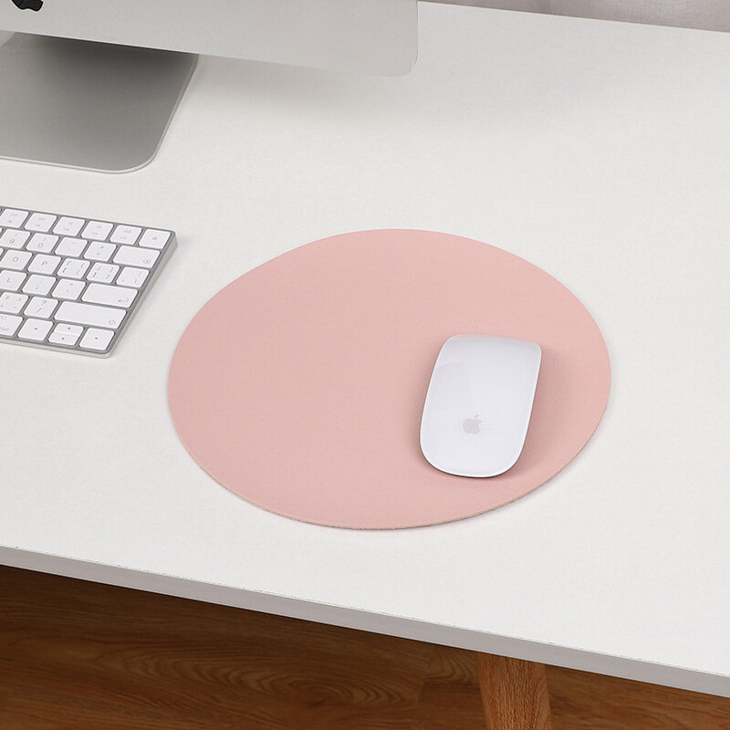 Коврик для мыши Homlove 25x25см, двусторонний, круглый, кожаный, водостойкий, 5мм, 1шт — фото 1