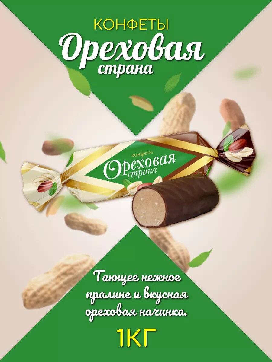 Конфеты Невский Кондитер "Ореховая страна", в шоколаде, 1 кг