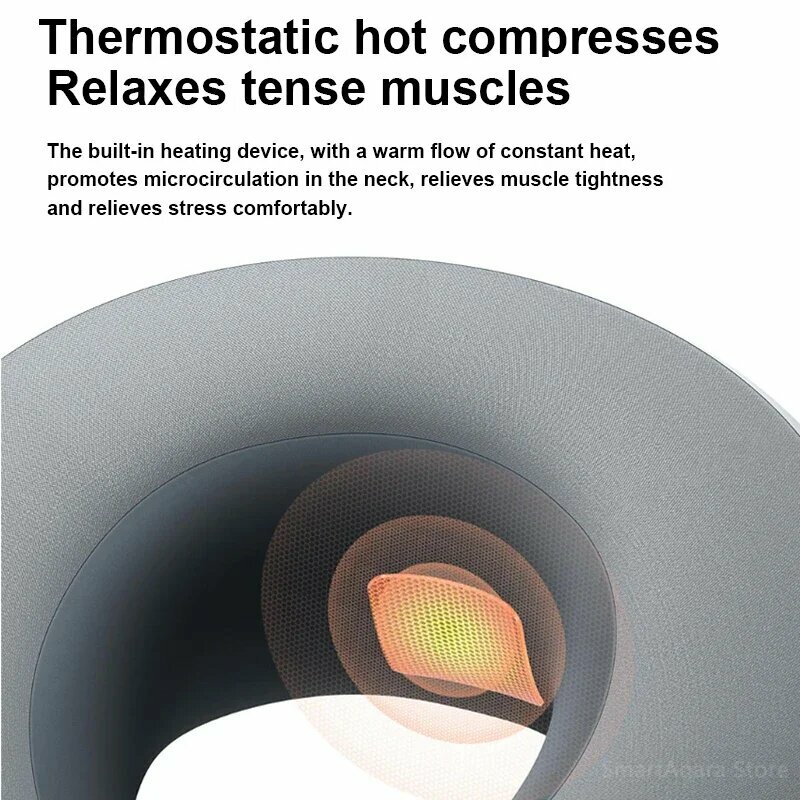 Массажные Кресла Xiaomi Массажер Xiaomi Cervical Massager (MJNKAM01SKS), серый, беспроводной, 10 режимов массажа