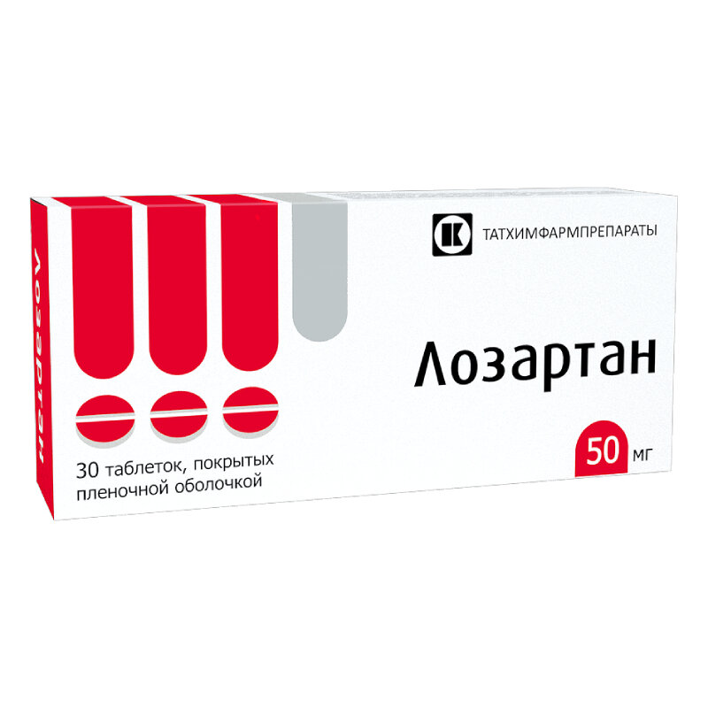 Лозартан Таб. п. п. о.50Мг №30 фото