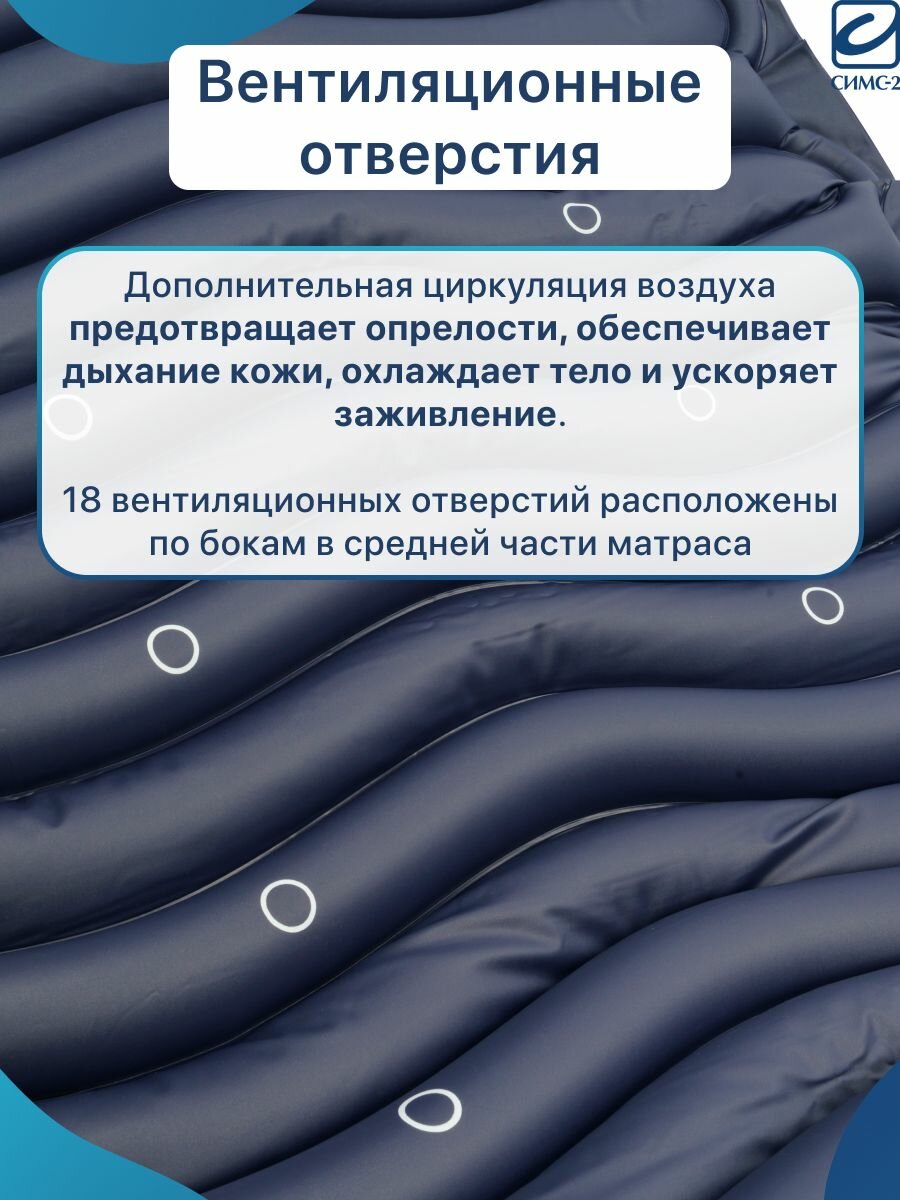 Изображение Противопролежневый матрас для лежачих больных с компрессором трубчатый 240х97 см Barry Tube Econ вентиляция, антипролежневый матрац, надувной для пожилых людей