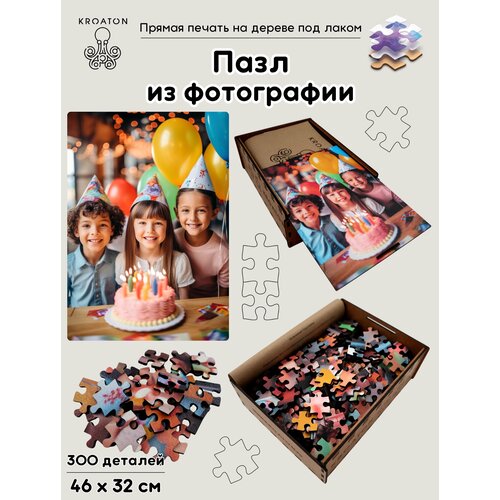 фото Пазл из фотографии подарочный деревянный kroaton 300 деталей 46*32см