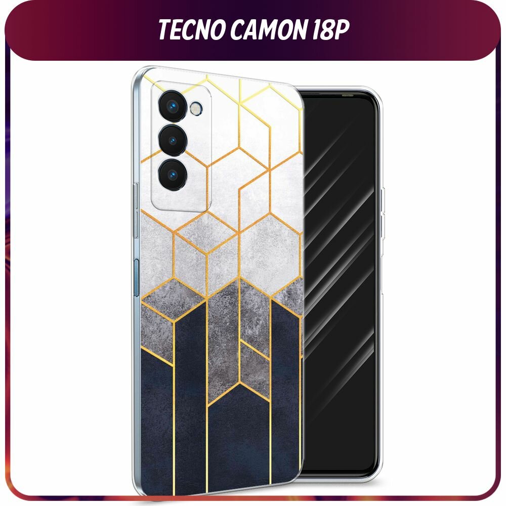 Чехол на Tecno Camon 18P / Техно Камон 18Р с принтом "Черно-белая мозаика"