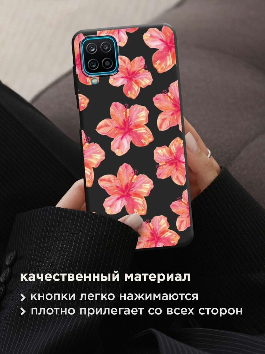 Чехол на Samsung Galaxy A12/M12 / Самсунг А12/М12 с принтом "Pink flowers 2" — фото 1