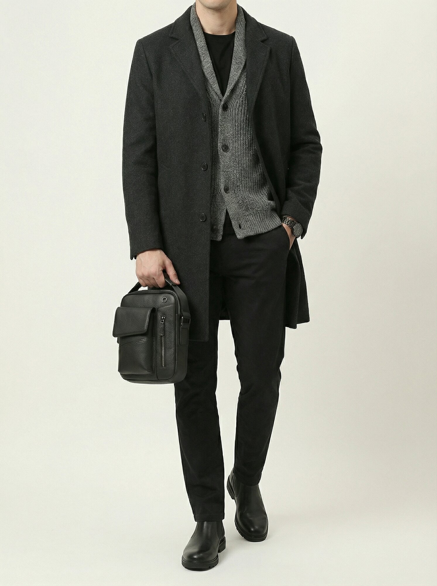 Сумка FAUSTINI, фактура гладкая, черный — фото 1