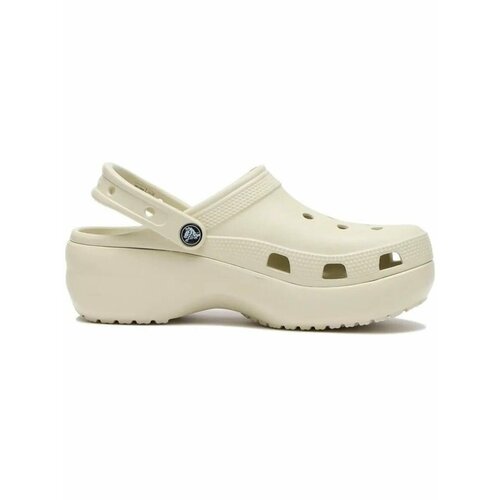 фото Сабо crocs classic platform clog w, размер w11 us, бежевый