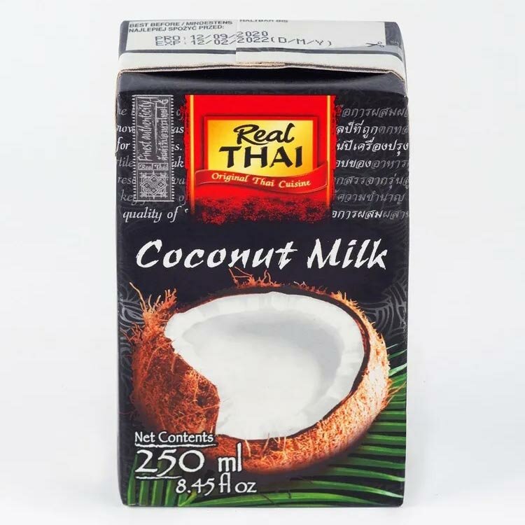 Кокосовое молоко натуральное, без сахара, REAL THAI, 250мл