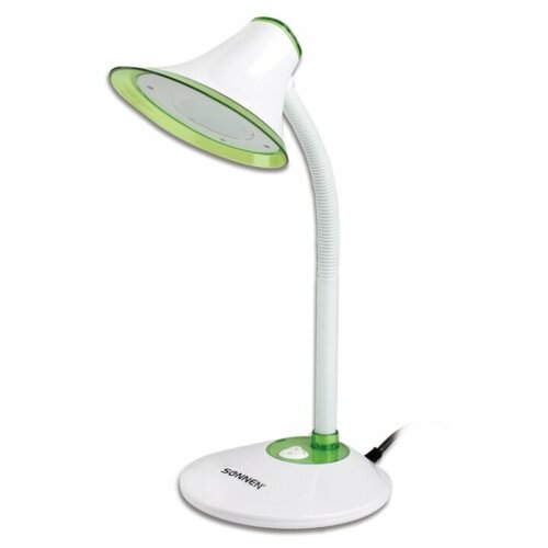 фото Лампа офисная светодиодная sonnen ou-608 (236670), 5 вт, цвет арматуры: зеленый, цвет плафона/абажура: зеленый