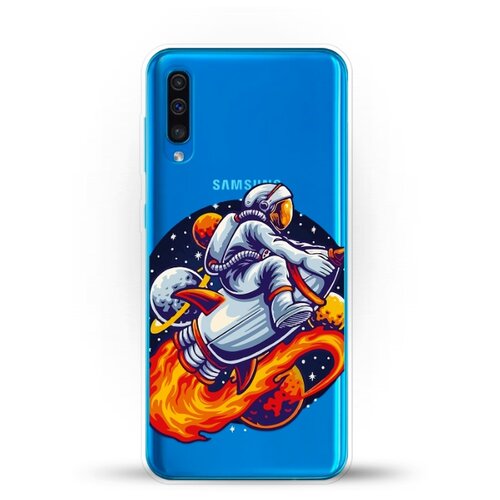 фото Силиконовый чехол астронавт на ракете на samsung galaxy a50 andy & paul
